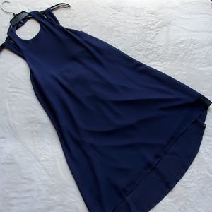 Navy blue high low dress